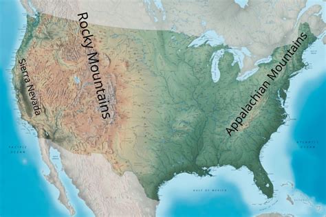 USA Map Mountains