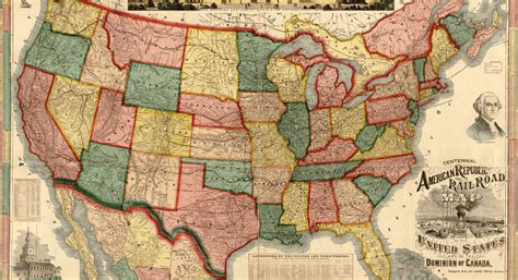 USA map prints and history