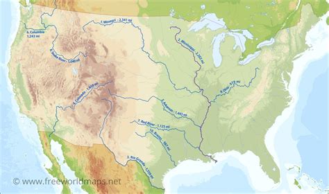 USA Map Rivers