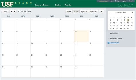 USF Calendar Interface