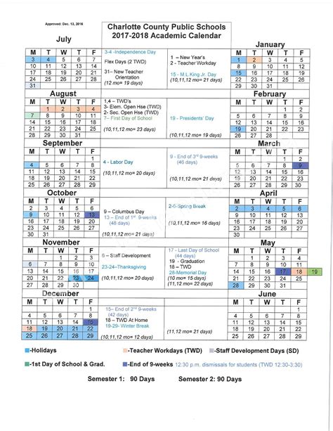 Using Charlotte County Public Schools Calendar