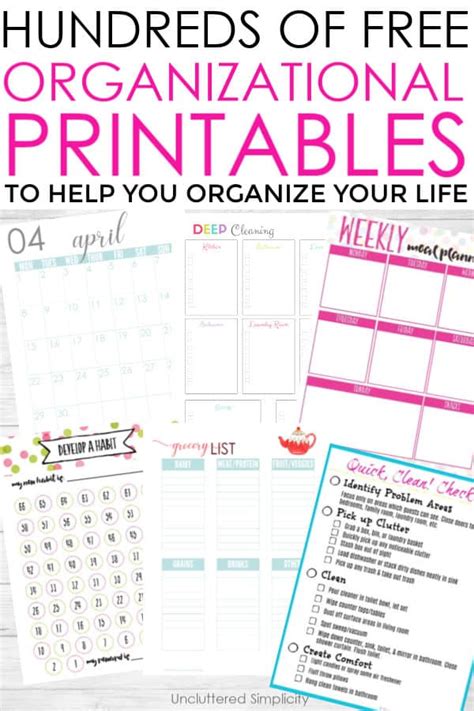 Using Free Printables for Organization