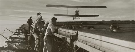 Experimental aircraft on the USS Langley's flight deck