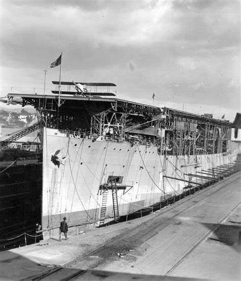 USS Langley's island and flight deck