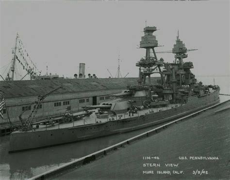 The USS Pennsylvania (BB-38) docked