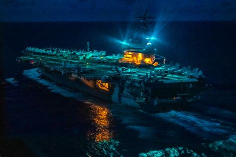 Night operations on USS Ronald Reagan