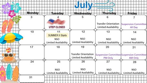 UTEP Academic Calendar