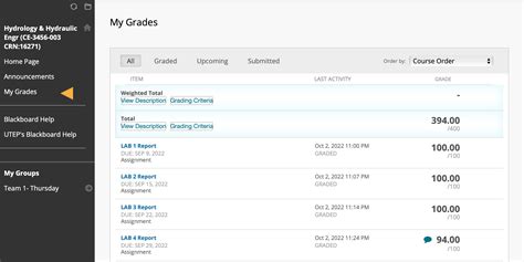 UTEP Grades