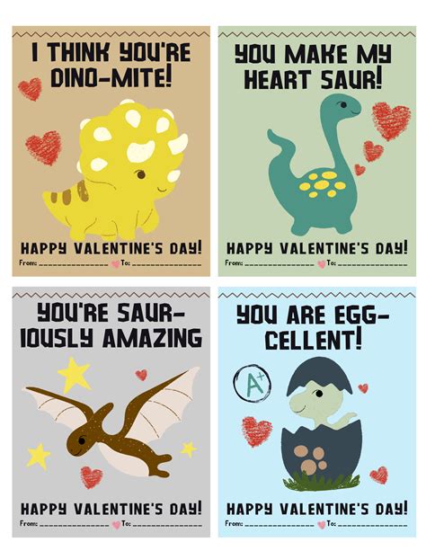 Valentine Card Printables with Cartoon Characters