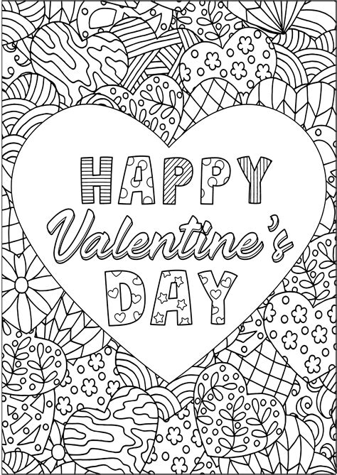 Valentine coloring pages for adults