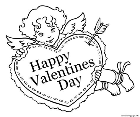 Valentine coloring pages with Cupid