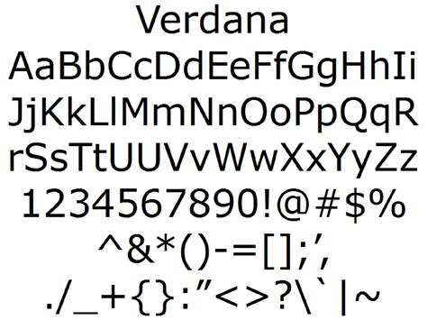 Verdana Font