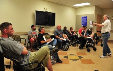 Veterans meeting in a support group