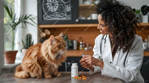 Veterinarian educating owner