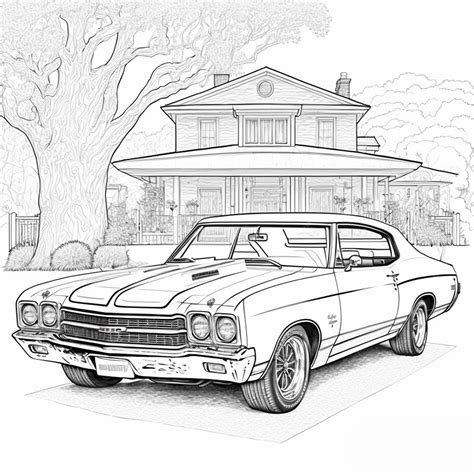 Vintage car coloring page