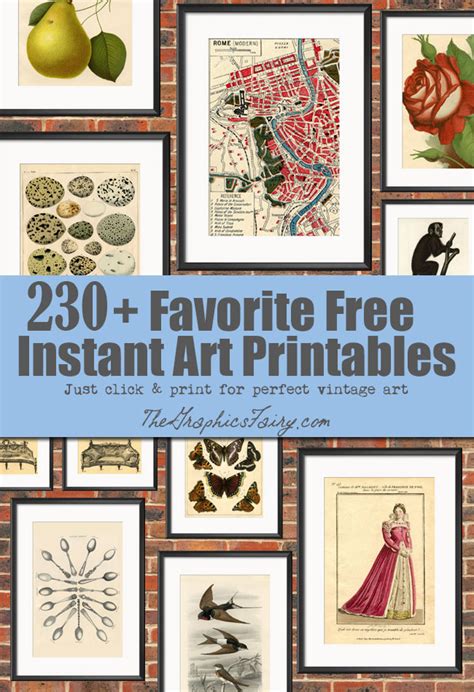 Vintage printable wall art designs