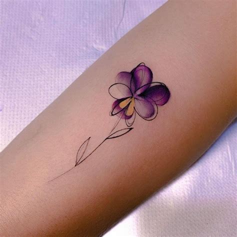 Violet floral tattoos