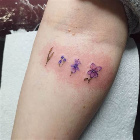 Violet minimalist tattoos