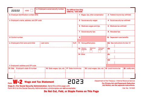 W2 Form Example