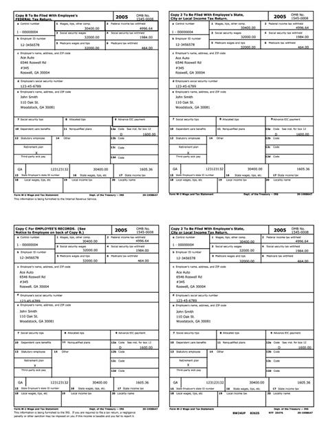 W2 form printable template image 4