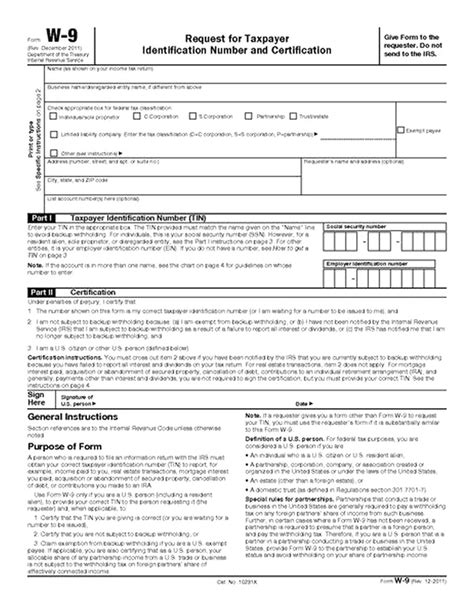 W9 Form Printable