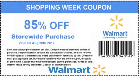 Walmart printable coupon policies