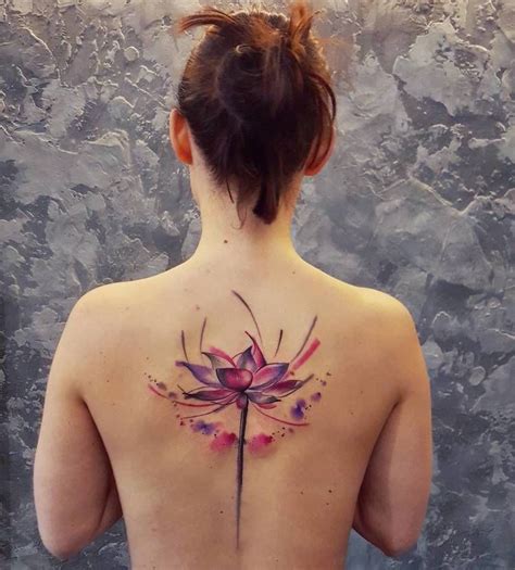 Watercolor back tattoos for women