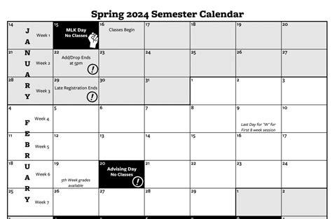 WCU Academic Calendar