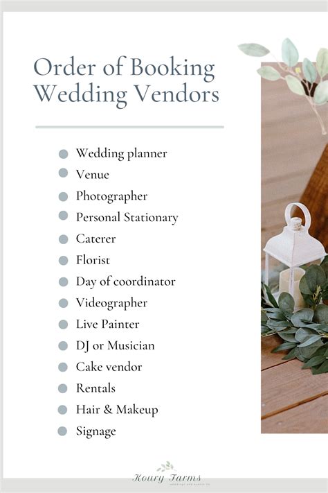 Wedding Vendors Selection