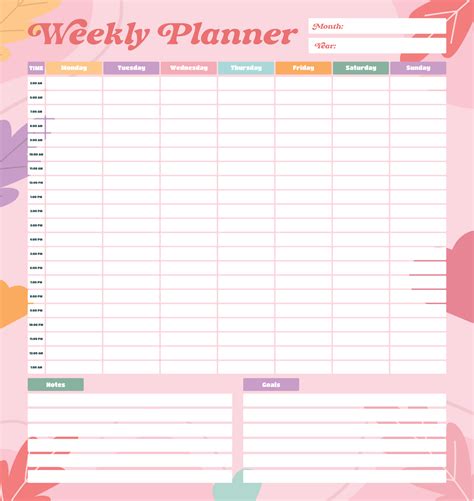 Weekly Calendar Printable Ideas