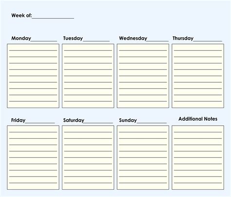 Weekly calendar printables benefits