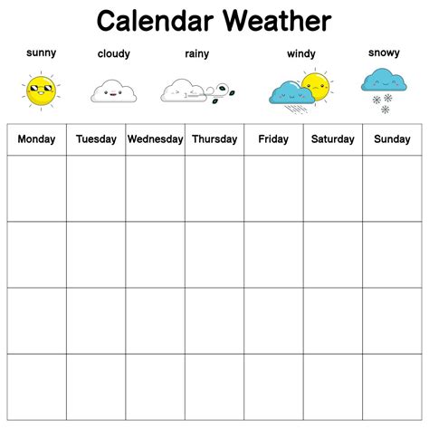 Weekly Calendar with Weather Forecast