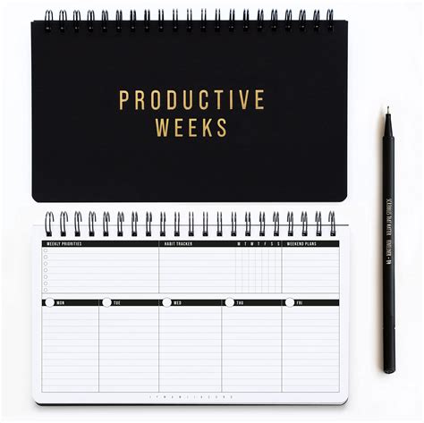 Weekly planner with goal-setting template