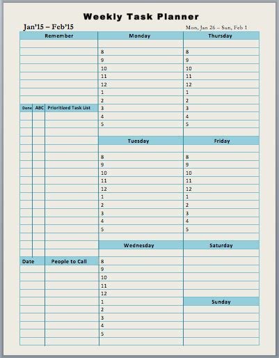 Weekly Planner for Professionals