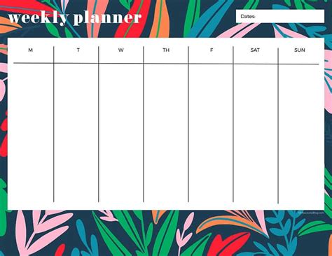 Weekly Printable Calendars