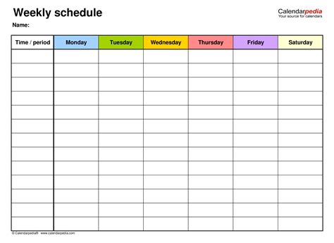 Weekly Schedule