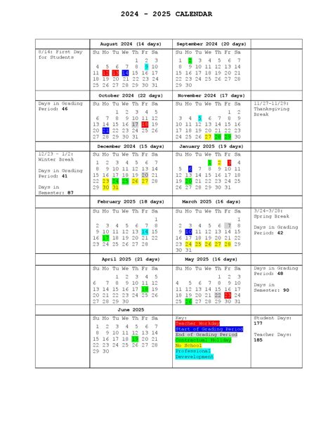 Westerville Schools Calendar Overview