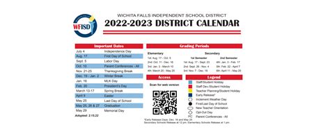 WFISD Calendar Guide