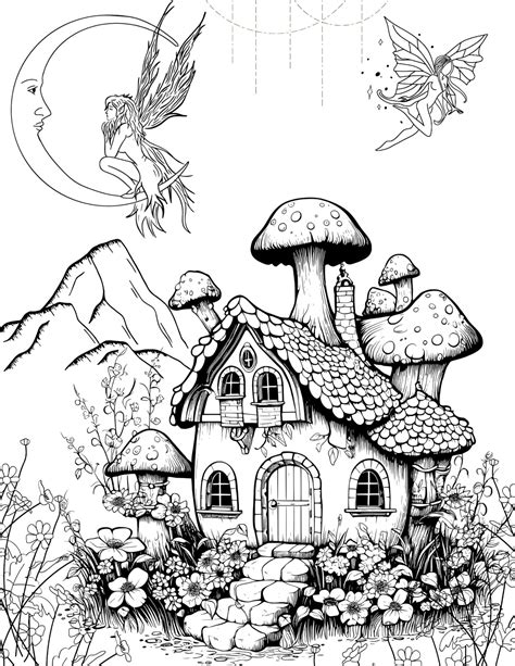 Whimsical Illustrations Adult Coloring Pages