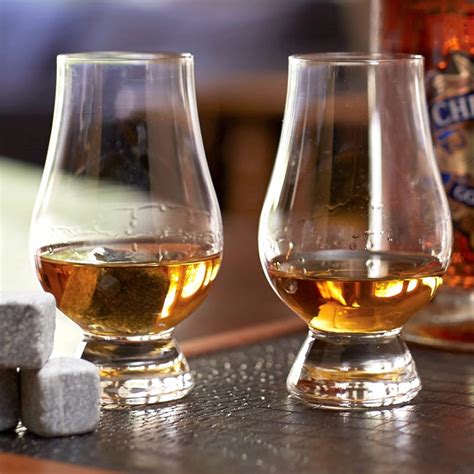 Whiskey glasses on a table