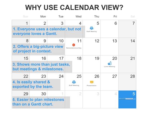 Using calendars to enhance productivity and efficiency