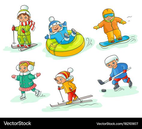 Winter activities clipart