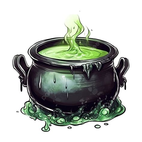 Witch and cauldron coloring page