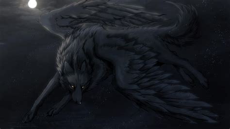 Wolf with Raven Wings