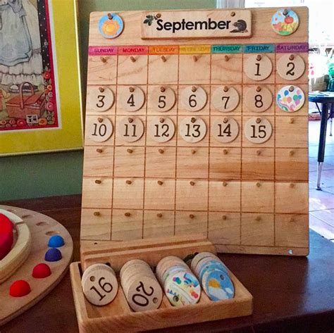 A wooden calendar for business use with a professional design