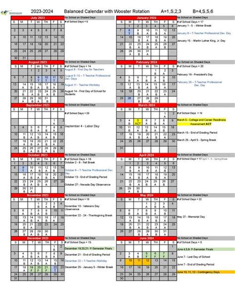 Wooster Calendar Organization