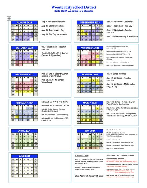 Wooster Calendar Scheduling