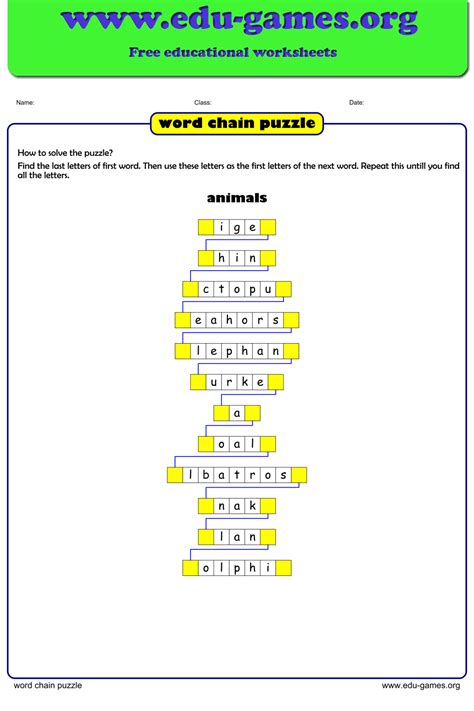 Description of Word Chain Puzzles