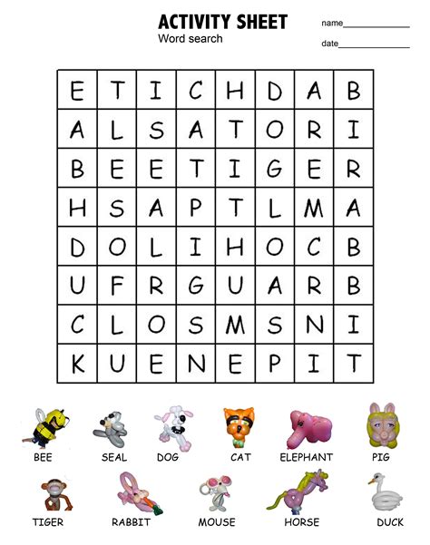 Word Find Puzzles for Kids