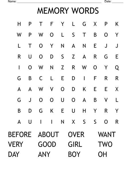 Word search memory